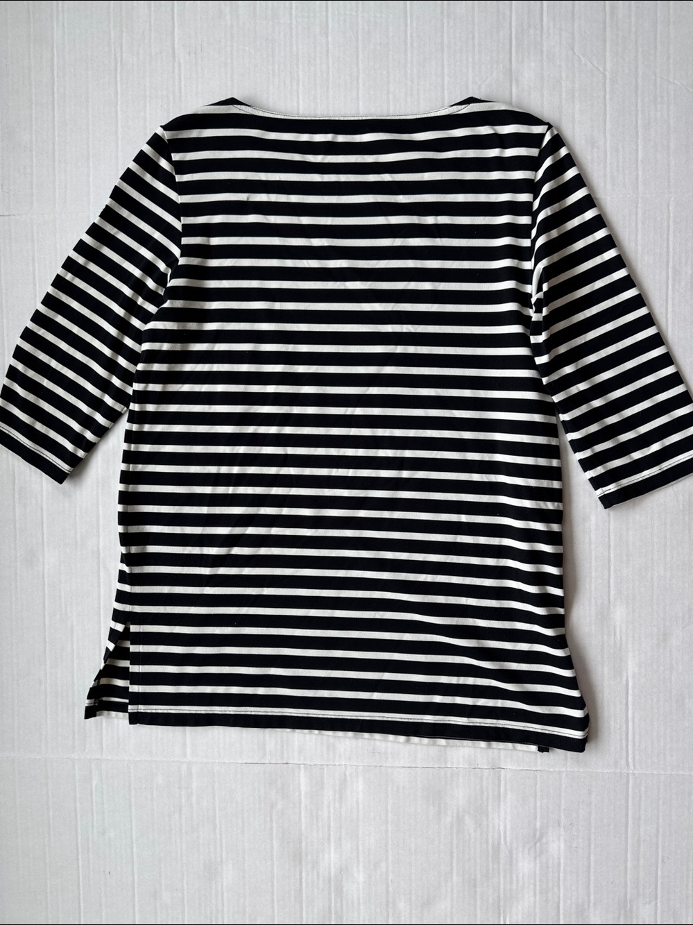 Saint James Black and White Breton Stripe Tee size 8 - Picture 7 of 10